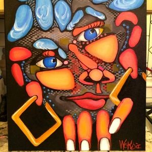 Original acrylic paint art on canvas painting